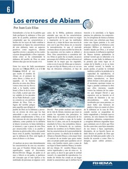 Los errores de Abiam 
Por Juan Luis Elías 
Entendiendo a la luz de la palabra que 
Judá prefigura la alabanza a Dios por 
par
