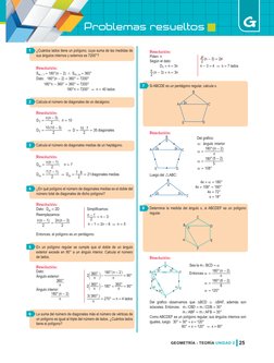 Problemas resueltos
GEOMETRÍA - TEORÍA UNIDAD 2
25
 G
1	
¿Cuántos lados tiene un polígono, cuya suma de las medidas de 
sus á