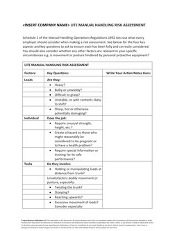 Lite Manual Handling Risk Assessment Guide | PDF | Risk Assessment | Risk
