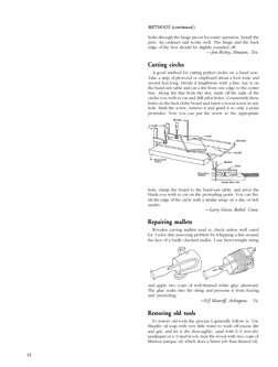holes through the hinge pieces for easier operation. Install the
pins. An ordinary nail works well. The hinge and the back
ed