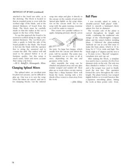 attached to the band saw table, as in
the drawing. The block is located so
that its rounded point is even with the
toothed ed