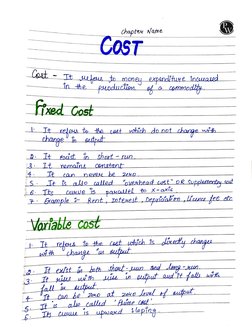 Class 11 Economics: Cost Concepts | PDF | Management Accounting ...