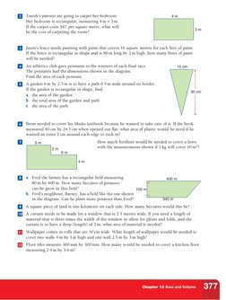 Chapter 12 Area and Volume
377
Tanith’s parents are going to carpet her bedroom. 
Her bedroom is rectangular, measuring 4 m ×