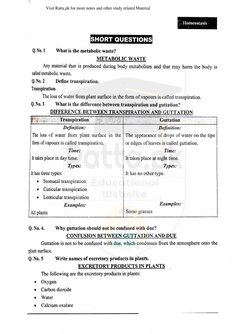 Class 10 Biology Chapter 2 Notes PDF | PDF