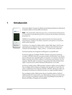 Otometrics
9
1
Introducción
Gracias por adquirir el equipo de cribado automatizado portátil para la evaluación de 
la respues