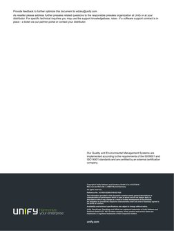 Provide feedback to further optimize this document to edoku@unify.com.
As reseller please address further presales related qu