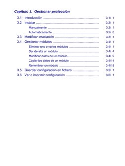 Capítulo 3.  Gestionar protección 
 3.1 Introducción .............................................................. 
3.1/  1