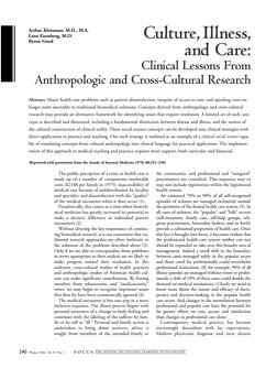 Kleinman's Explanatory Model of Illness | PDF | Mental Disorder ...