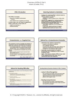Ktea Booklets KTEA3 Overview | PDF | Reading Comprehension | Fluency