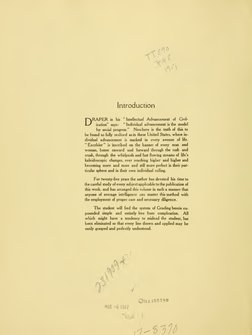 <^
5^0
^K
Introduction
DRAPER
in
his
" Intellectual
Advancement
of
Civil-
ization"
says :
" Individual advancement
is the mod