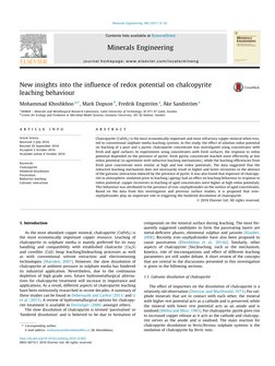 (http://crossmark.crossref.org/dialog/?doi=10.1016/j.mineng.2016.10.003&domain=pdf)New insights into the inﬂuence of redox p