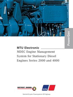 MTU MDEC Engine Management Overview | PDF | Simulation | Control System
