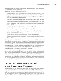 69
Purchase Specii cations 
each item purchased and different grade categories for different types of items. The following