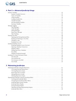 4
Mapper JavaScript Guide
C O NT E NT S
4 Part 3 — Advanced JavaScript Usage
Instance Variables  . . . . . . . . . . . . . .