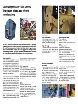 Sandvik Impactmaster P and S series,
field-proven, reliable, cost effective 
impact crushers
Modern construction
The all-weld