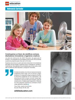 Relevancia Curricular
LEGO, the LEGO logo, DUPLO, WEDO, MINDSTORMS and the MINDSTORMS logo are trademarks of the/sont des mar