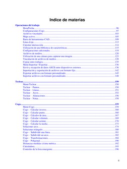 Indice de materias
Operaciones del trabajo
Hora/Fecha........................................................................