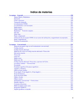 Indice de materias
Levantam -  Generall......................................................................................