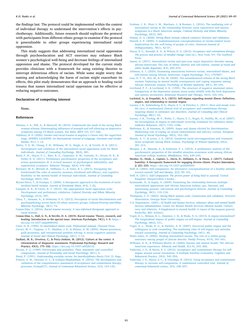Journal of Contextual Behavioral Science 20 (2021) 89–93
93
the findings last. The protocol could be implemented within the c