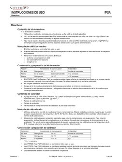 Reactivos
Contenido del kit de reactivos
1 kit de reactivos contiene:
•
100 pocillos recubiertos (estreptavidina, bacterian