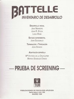 TTELLE· 
INVENTARIO DE DESARROLLO 
DESARROLLO INICIAL 
J EAN N EWBORG 
JOHN R. STOCK 
LINDA WNEK 
ESTUDIO EXPERIMENTAL 
JoHN