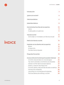 Introducción		
	
	
	
	
	
	
¿Qué es el crochet?		
	
	
	
	
	
	
	
3 técnicas básicas
Materiales básicos	 	
	
	
	
	
	
	
Herramien