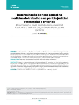 Rev Bras Med Trab. 2021 (https://orcid.org/0000-0002-7682-5418);19(2):231-239   
Artigo 
de Opinião
Recebido: 01/08/2020
Acei