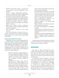 236
Rev Bras Med Trab. 2021;19(2):231-239   
de Almeida G
Evidenciar corretamente a doença – conceituação da 
• 
doença; alic