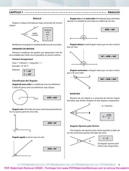 ÂNGULO
Ângulo é a figura formada por duas semirretas de mesma 
origem.
P
A
P
B
B
P
A
ˆ
ˆ
ˆ
ˆ
NOTAÇÃO
Medida de um ângulo é a