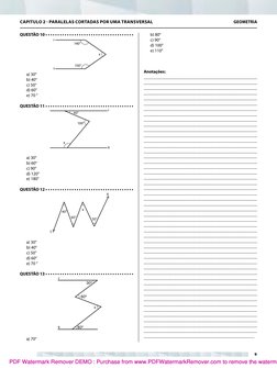 QUESTÃO 10 • • • • • • • • • • • • • • • • • • • • • • • • • • • • • • • • • • • • • 
x
r
s
150°
140°
a) 30°
b) 40°
c) 50°
d)