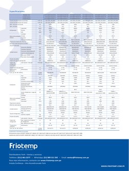 Especificaciones 
Distribuidores York – Ventas y servicios  
Teléfono: (511) 461-2277   –   WhatsApp: (51) 989 311 592   – (h