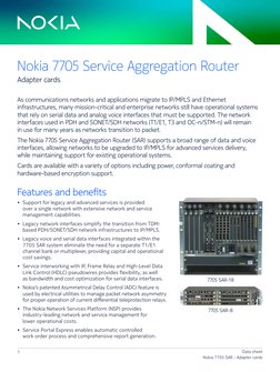 Nokia 7705 SAR-8 Adapter Card Overview | PDF | Computer Network ...