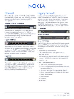 Nokia 7705 SAR-8 Adapter Card Overview | PDF | Computer Network ...