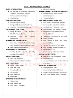 Advanced Excel Training Course PDF | PDF | Microsoft Excel | Visual ...