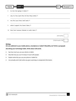 Personal Best B1+ Unit 1 Overview | PDF