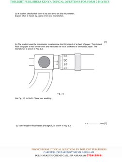 Form 2 Physics Topical Questions PDF | PDF | Physics | Physical Sciences