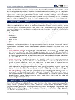 J
DA
EEMED-TOI
-BE UNN
IVERSITY 
JGI 
UNIT 01: Introduction to Data Management Techniques 
5 
 
 
formats, including Word doc