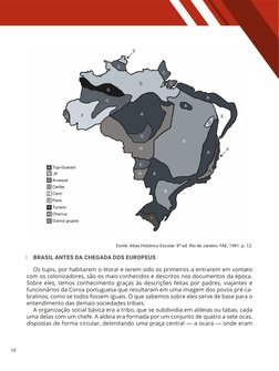 10
Fonte: Atlas Histórico Escolar. 8ª ed. Rio de Janeiro: FAE, 1991. p. 12.
BRASIL ANTES DA CHEGADA DOS EUROPEUS
Os tupis, po