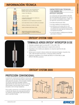 5
www.erico.com
INFORMACIÓN TÉCNICA
ERITECH
® SYSTEM 1000
ERITECH
® SYSTEM 2000
Los conductores de bajada ERITECH ERICORE
han