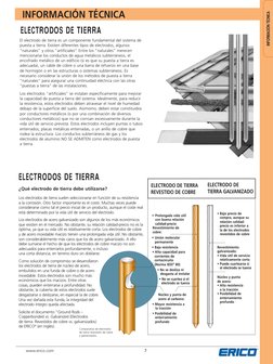 www.erico.com
7
INFORMACIÓN TÉCNICA
El electrodo de tierra es un componente fundamental del sistema de
puesta a tierra. Exist