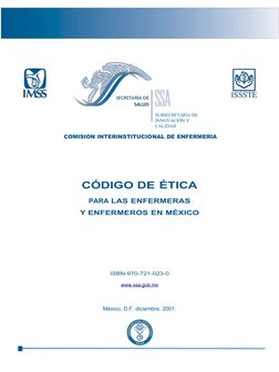 SUBSECRETARÍA DE 
INNOVACIÓN Y 
CALIDAD
COMISION INTERINSTITUCIONAL DE ENFERMERIA
CÓDIGO DE ÉTICA
PARA LAS ENFERMERAS
Y ENFER