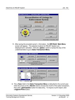 BIR Relief System Data Entry Guide | PDF | Menu (Computing) | Database ...