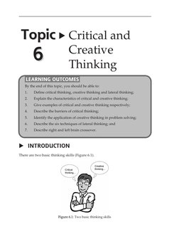 Critical and Creative Thinking Skills | PDF | Critical Thinking