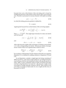 2.4
SEPARATING SOLUTIONS OF THE WAVE EQUATION
41
buoyant force acts at the bottom of the rod string and is found by
multiplyi