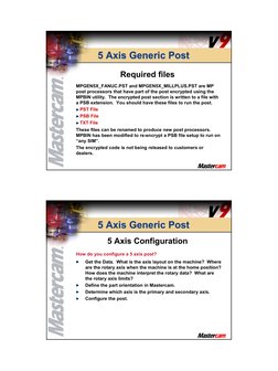 5 Axis Generic Post Configuration Guide | PDF | Rotation Around A Fixed ...