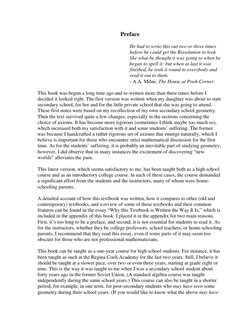 Preface 
 
He had to write this out two or three times 
before he could get the Rissolution to look 
like what he thought