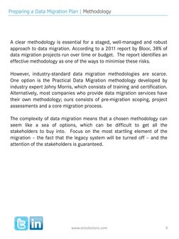 (http://www.linkedin.com/company/etl-solutions) (https://twitter.com/DataExpertise)A clear methodology is essential for a st