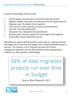 (http://www.linkedin.com/company/etl-solutions) (https://twitter.com/DataExpertise)A robust methodology should include: 
 
•