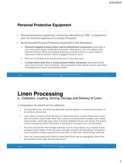 Hospital Linen and Laundry Guidelines | PDF | Personal Protective ...