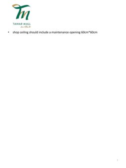 •
shop ceiling should include a maintenance opening 60cm*60cm
7
